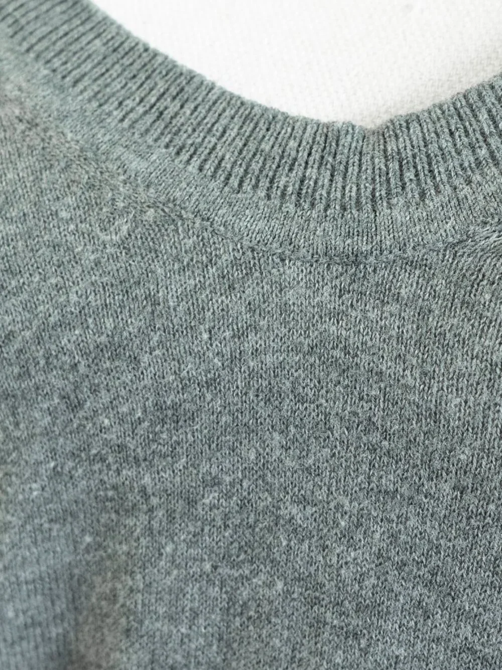 Express Slouchy Cotton Top Heather Grey Off Shoulder Deep Vee Minimal Effortless